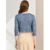 INSPIRE CHIC Women's Elegant 3/4 Sleeve Sheer Floral Lace Open Front Crop Shrug - 3 of 4