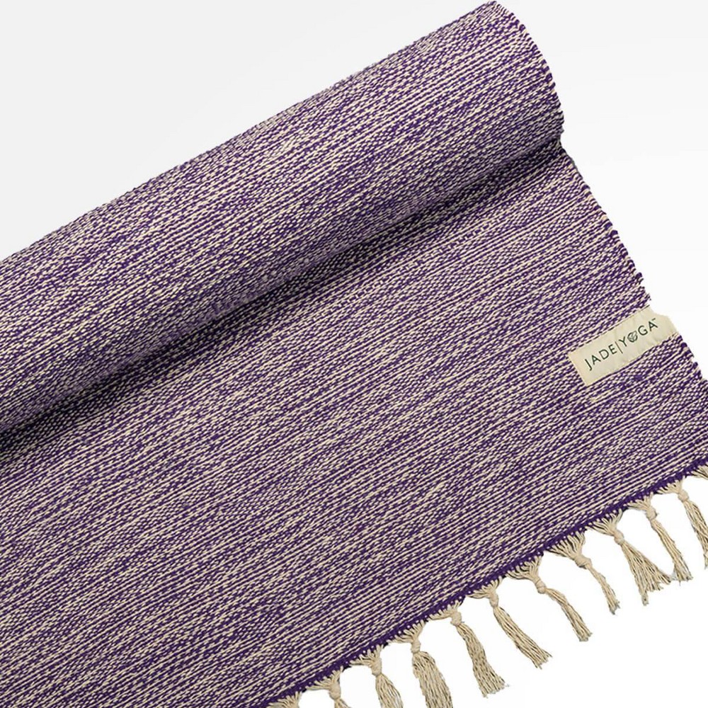 JadeYoga Recycle Cotton Yoga Blanket - Purple