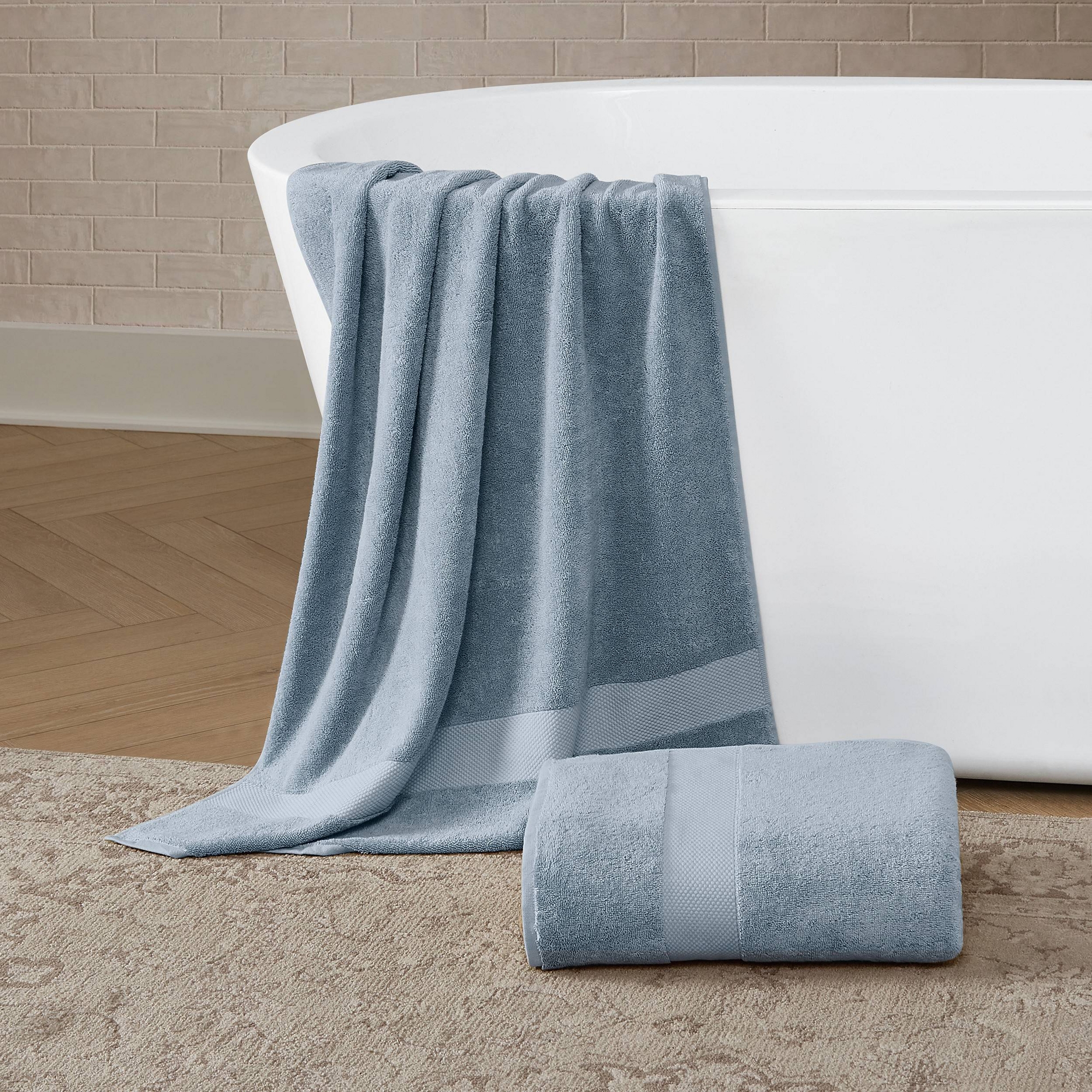 Brooklyn Loom 2pc 100% Turkish Cotton Bath Sheets Blue