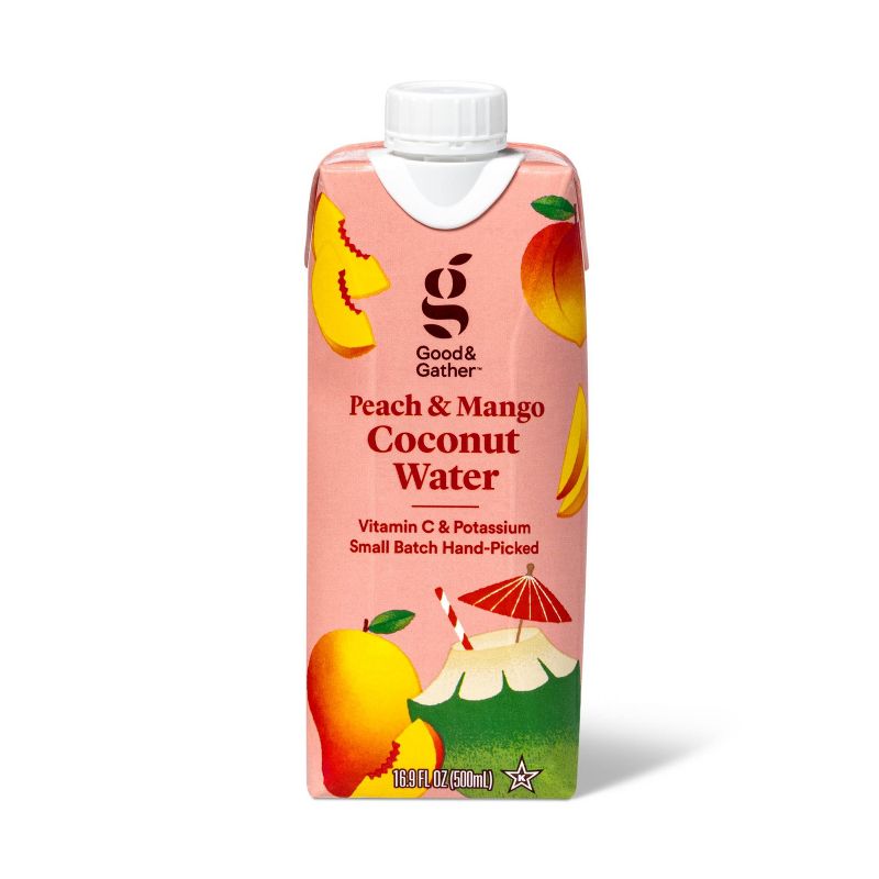 Peach Mango Coconut Water - 500ml Carton - Good &#38; Gather&#8482;, 1 of 7