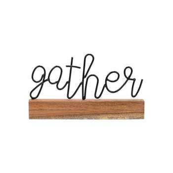 Wire Metal and Wood Decorative Table Top Sign - Foreside Home & Garden