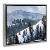 Stupell Industries Quiet Snowy Mountain Slopes Scattered Fir Trees Floating Frame Canvas Art, Gray, 31" x 25" - 2 of 4