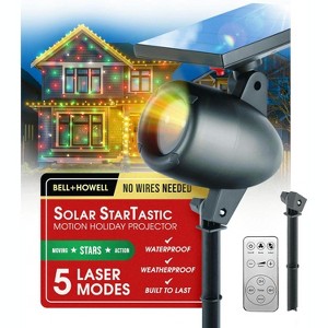 Startastic Solar Laser Christmas Projector Lights Remote Controlled Solar/USB Rechargeable Holiday Laser Lights Projector - 1 of 4