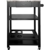 Kings Brand Furniture Adrian Kitchen Buffet Serving Cart with 4 Wine Bottle Capacity Rack , Black - 3 of 4