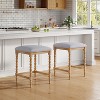 Christopher Knight Home Amelia Rustic Acacia Wood Backless Counter Stools with Upholstered Seat - 2 of 4