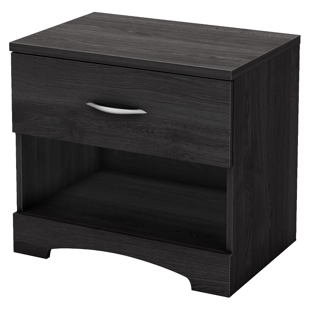 Photos - Storage Сabinet Step One 1 Drawer Nightstand Gray Oak - South Shore