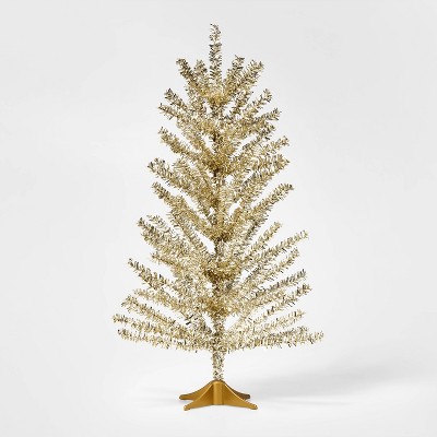 2ft Mini Unlit Tinsel Christmas Tree Champagne Gold - Wondershop™