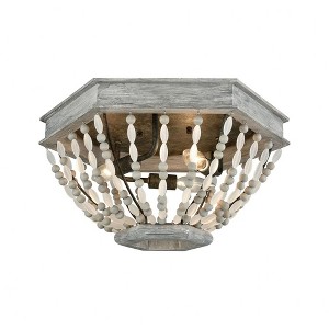 Elk Home Summerton 3 - Light Flush Mount in  Washed Gray/Malted Rust - 1 of 4