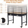 48"x24" Adjustable Workbench, 2000LBS Heavy Duty Table with Rubber Wood Top, Power Outlet, Pegboard, Lockable Casters, for Garage/Workshop/Shed - 3 of 4
