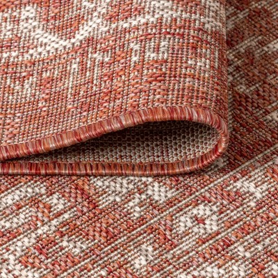 Malta Red and Taupe Medallion 8' x 10' Indoor/Outdoor Rug