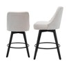 COZONY 26" Counter Height Bar Stools Set of 2, Modern Swivel Bar Stools with Back, Upholstered Seat & Wood Legs for Kitchen Island & Home Bar - 2 of 4