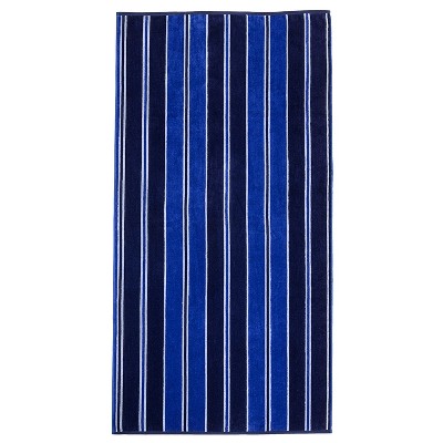 Cotton Stripe Oversized 34 x 64 Beach Towel by Blue Nile Mills