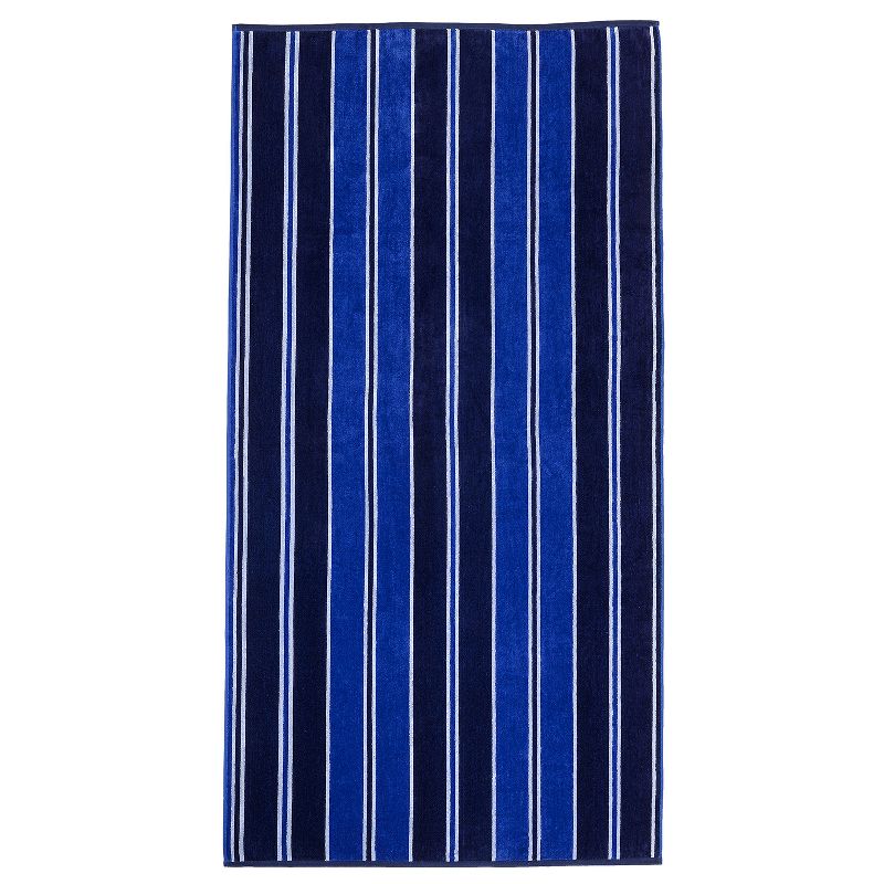 Cotton Stripe Oversized 34 x 64 Beach Towel by Blue Nile Mills, 1 of 6