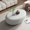 Elliptical Fiberglass Coffee Table,43.3'' Modern Irregular Matte Rock Center Table for Living Room,No Assembly Required-Baofuwish - 2 of 4