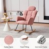 COWLOWN Teddy Fabric Rocking Glider Chair, Armchair with Headrest Pillow for Living Room & Bedroom - 4 of 4