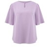 INSPIRE CHIC Women's Bell Elbow Sleeve Crew Neck Keyhole Front Solid Business Casual Blouse - 2 of 4