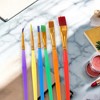 Unique Bargains Paint Brush SetCandy-Colored for Watercolor Nylon Bristles with Aluminum Ferrule and Wood Shaft Multicolor 6 Pcs - 2 of 3