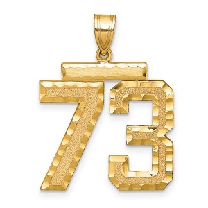 Black Bow Jewelry 14k Yellow Gold, Varsity Collection, Large D/C Pendant Number 73 - 1 of 3