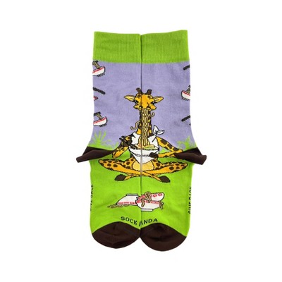 Giraffe Yogi Eating Ramen Socks (Tween Sizes, Small) from the Sock Panda