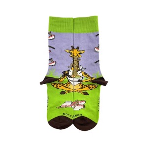 Giraffe Yogi Eating Ramen Socks (Tween Sizes, Small) from the Sock Panda - 1 of 4