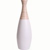 Uniquewise "31.5 Spun Bamboo Tall Trumpet Floor Vase, White and Natural" - 4 of 4