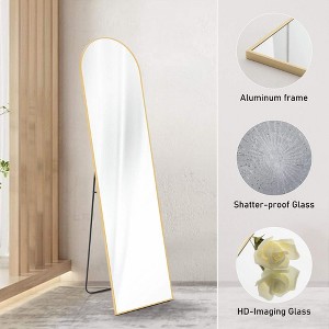 Full-length Full Body Mirror, Floor Standing Mirror, Wall Mirror With Stand Aluminum Alloy Thin Frame For Bedroom Dressing Room 21'' x 64'' - 1 of 4