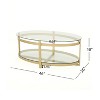 GDFStudio Bell Modern Glam Tempered Glass Oval Coffee Table - 3 of 4