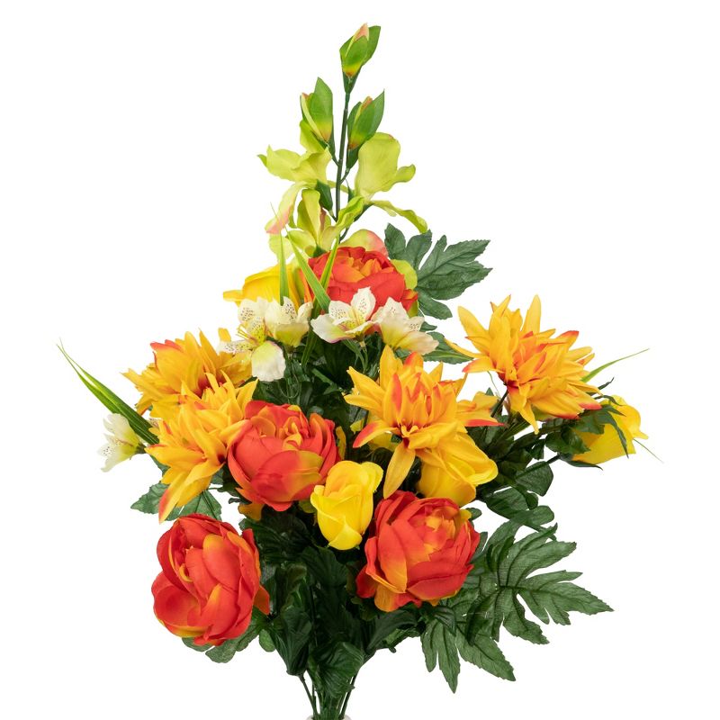 Allstate Floral 27" Dahlia, Peony and Rose Artificial Silk Floral Half Bouquet, 3 of 6