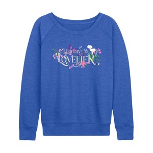 Women's - Wicked - Glinda Lightweight French Terry Wide Neck Long Sleeve Graphic Shirt - 1 of 4