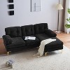 VASIP 82" Modern L-Shaped Velvet Sectional Sofa,Space Saving Sleek Design Plush Comfort Couches,for Living Room, Bedroom ,Yellow - 3 of 4