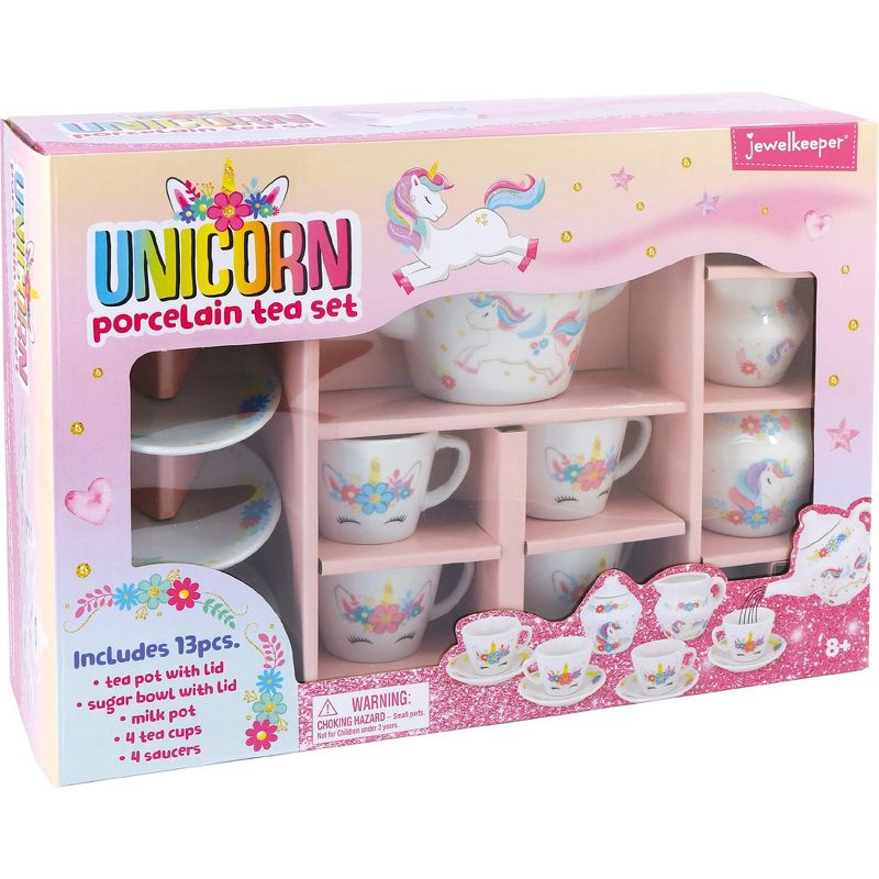 Jewelkeeper Porcelain Tea Party Set for Little Girls - Pink - 13 Pieces, 2 of 4