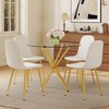 5-Piece Dining Set with Round Tempered Glass Table and 4 Armless Chairs - 3 of 4