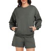 Pinspark Two Piece Sets for Women Fall Outfits Sweatsuit 4 Pockets Sweat Short Sets Casual Matching Set Travel Tracksuit - 2 of 4