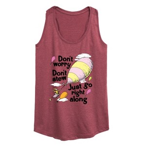 Women's - Dr. Seuss - Don't Worry Go Along Graphic Racerback Tank - 1 of 4