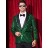 Lars Amadeus Men's Shawl Lapel Disco Prom Party Argyle Sequin Blazer - 2 of 4