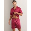 INSPIRE CHIC Men's Satin Sleepwear Short Sleeve Nightwear Shorts Summer Pajamas Set 2 Pieces - 2 of 4