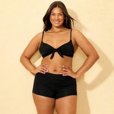 Женские купальники Shade & Shore Women's Mid-Rise Tummy Control Swim Short - Shade & Shore™ Black M — фото 4