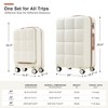 YONWAY 3 Piece Luggage Set, with Spinner Wheels & Cup Holder, ABS Hardshell Suitcase Sets, 20/24/28 Inch - 3 of 4