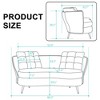 NicBex 64.2 Inch Polyester Loveseat Sofa,2-Seat Upholstered Sofa with Metal Legs  for Living Room,Small Space,Office,Apartment - image 3 of 4