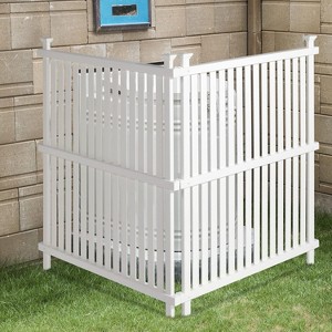 VINGLI Vinyl Fence Panels 2 Pack Outdoor Picket Privacy Screen Fence, 2PCS White PVC Fence Panel, 48" H X 36" W (White) - 1 of 4