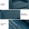 Eulalia 28.74''Wooden Upholstery Wide Genuine Leather Swivel Chair with Swivel Metal Base and  Squared Arms | ARTFUL LIVING DESIGN - 4 of 4
