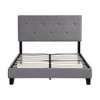 Full Size Upholstered Platform Bed With Button Tufted Linen Headboard, Wood Slat Support Bed Frame For Bedroom Guest Room, No Box Spring Needed - 3 of 4