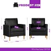 TYBOATLE Faux Leather Accent Chair, Mid-Century Upholstered Reading Armchair with Pockets (Black) - 2 of 4