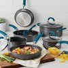 Rachael Ray Create Delicious 11pc Hard Anodized Nonstick Cookware Set Teal Handles - 2 of 4