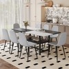 9-Piece Dining Set with Storage Space, Rectangular Table and 8 Linen Fabric Chairs - 2 of 4