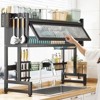 Racxily 83cm Countertop Dish Storage Drain Rack with Cabinet Door, Kitchen Sink Dish Rack, Kitchen Drainer Tableware Organizer Set - 2 of 4