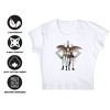 Women's Superman 2025 Justice Gang Trio Grey New Logo Cap Sleeve Baby Rib Crop Top - 4 of 4