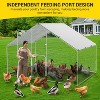 9.8x6.5x6.5FT Walk-In Metal Chicken Coop, Heavy-Duty Outdoor Poultry Run with Spire Roof, Waterproof UV Cover for Backyard Chickens, Ducks & Hens - 3 of 4
