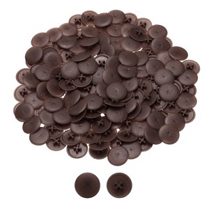 Unique Bargains Plastic Decoration Furniture White Screw Cap Covers 0.67" 150pcs Coffee - 1 of 3