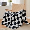Checkered Throw Blanket for Couch, Soft & Cozy Fleece Flannel Blanket with Checkerboard Grid Home Decor - 4 of 4
